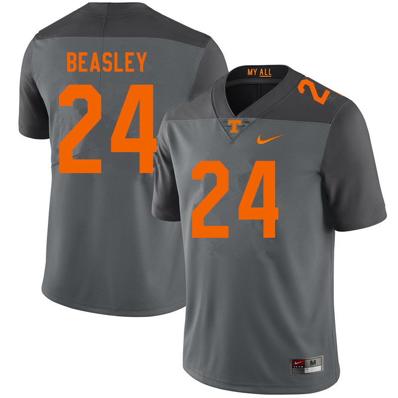 Men #24 Aaron Beasley Tennessee Volunteers College Football Jerseys Sale-Gray